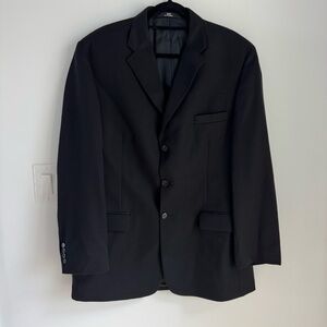 J. M. Haggar Men's Black 100% Worsted Wool Suit Blazer NEW